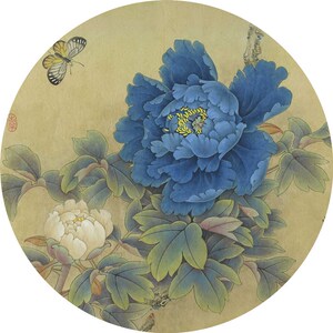 简约现代中式风格绿色水墨画圆形客厅茶几 span class=h>地毯 /span>