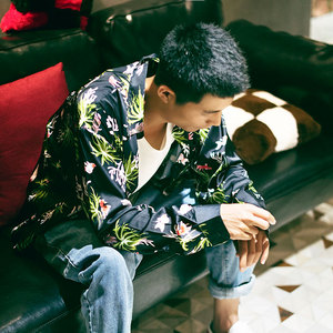 夏威夷复古花衬衫男宽松vintage土酷蹦迪bf港风chic span class=h>