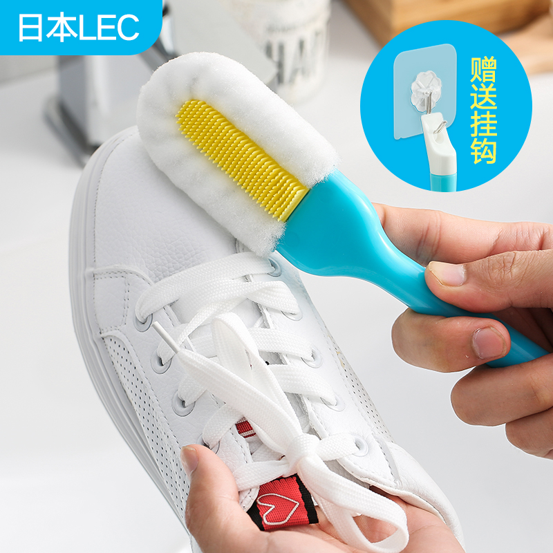 日本LEC软毛鞋刷家用鞋刷子清洁多功能长柄洗鞋专用刷不伤鞋神器