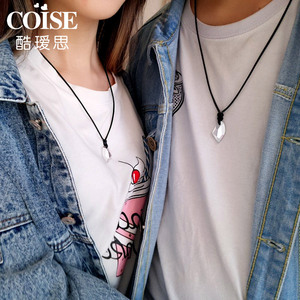 刻字情侣项链纯银图片