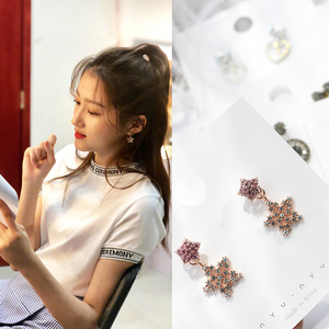 韩国进口东大门关晓彤星星耳环珍珠钻饰 span class=h>爱心 /span> 