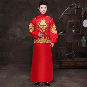 【中式结婚礼服男新郎夏图片】中式结婚礼服男