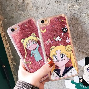 液体流沙美少女vivox9plus手机壳防摔女款x20保护套x9s卡通软x21