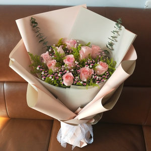 长春鲜花同城速递实体鲜花店情人节送花11朵粉玫瑰鲜花花束送花