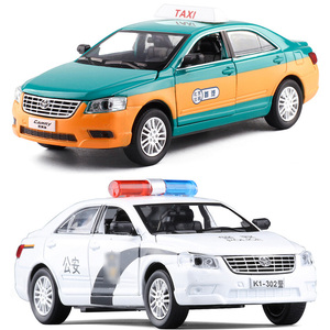 丰田凯美瑞出租车的士警车模型 声光回力玩具车升辉授权合金车模