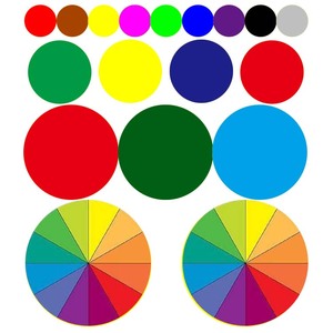 彩色圆点不干胶贴 彩色贴纸 红黄蓝绿圆点粘贴纸 大小标签 数字贴