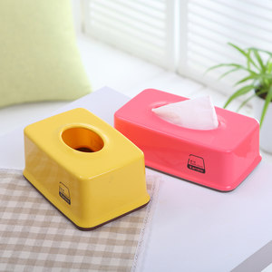 百比乐塑料纸巾盒糖果色卷纸筒桌面创意抽纸筒纸抽盒竖放卫生纸盒