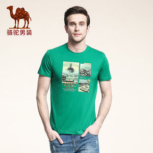 骆驼t恤男短袖中年 男装夏装男夏季圆领半袖体