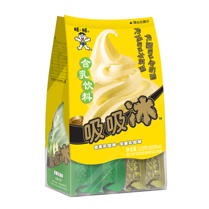 【天猫超市】旺旺 吸吸冰 80ml*4包 香蕉苹果综合包 碎冰冰 冷饮