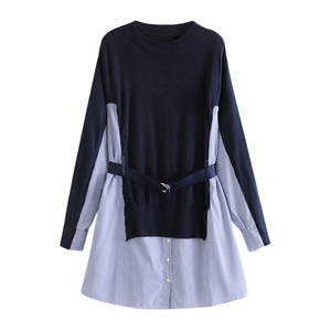 欧美风个性拼接 span class=h>连衣裙 /span> 秋季新款 span class=h>