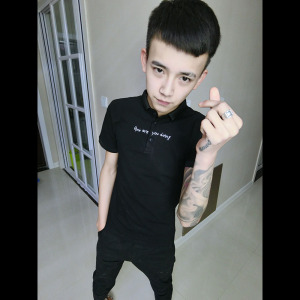 快手红人赵中阁同款短袖 span class=h>polo /span> span class=h>衫 