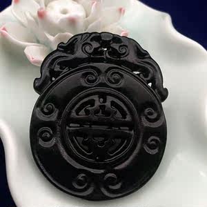 黑绿玉吊坠图片