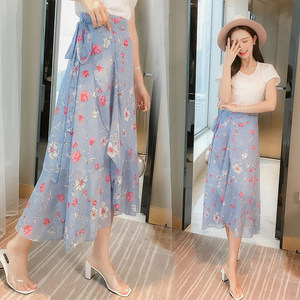 小碎花雪纺半身裙女中长款下半身长裙2018夏