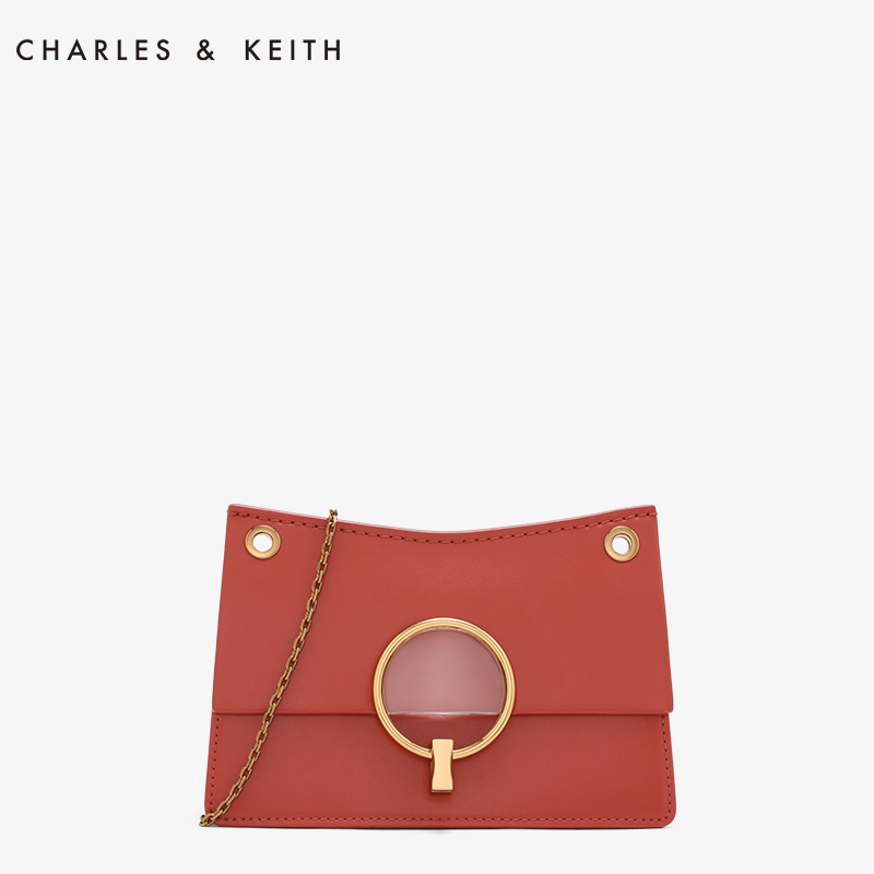 CHARLES＆KEITH 单肩包 CK2-20150781半圆璐彩特饰女士迷你链条包