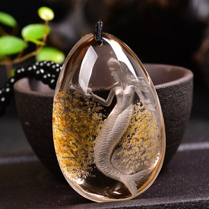 class=h>美人鱼 /span> span class=h>吊坠 /span>手工雕刻原创阴雕内