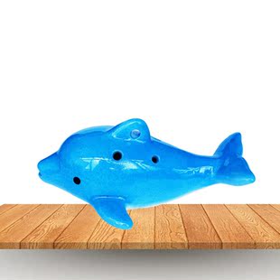 六孔海豚陶笛 笛子6孔陶笛 ac调卡通陶瓷乐器 动物ting复古陶笛