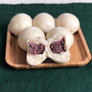 手工红豆沙包子甜馒头 北方面食早晚餐儿童老人馅饼豆馍135g