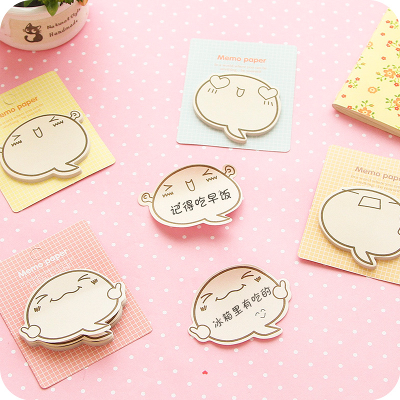韩国创意文具可爱表情便利贴 记事留言条n次贴纸便签本子