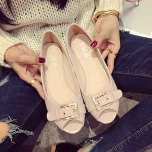 鱼嘴平底单鞋图片