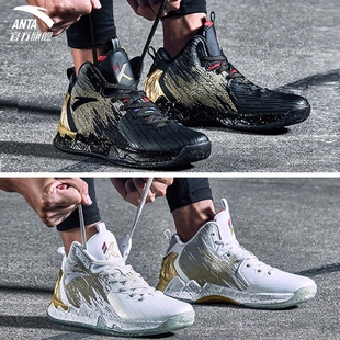 安踏汤普森二代篮球鞋男kt2-the finals总决赛战靴黑金白金玫瑰金