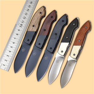 中国原装正品三刃木7028户外水果刀随身折叠刀求生木柄小刀具包邮
