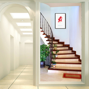 class=h>玄关 /span>走廊背景墙壁纸现代简约过道墙纸壁画楼梯背景墙