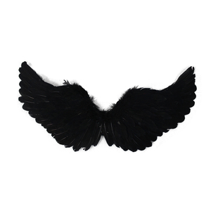 cos黑色恶魔翅膀三件套白色天使头扣羽毛翅膀舞台剧 span class=h>