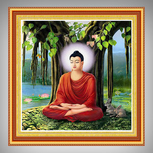 满钻石画新款佛祖宗教客厅diy菩提树下图 span class=h>十字绣 /span>