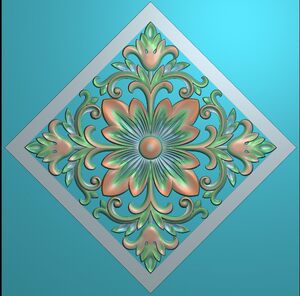 class=h>精雕 /span> span class=h>图 /span>浮雕家具菱形花雕刻 