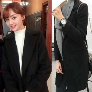 微微一笑很倾城贝微微郑爽同款外套2016韩版bf中长款毛呢子大衣女