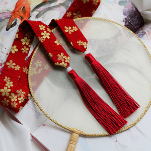 汉服复古古风日常古装超仙女印花流苏发带头饰 span class=h>飘带 