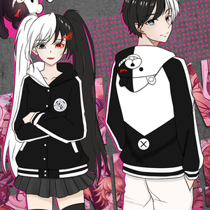 弹丸论破黑白 span class=h>熊 /span>卫衣动漫周边衣服秋冬男女班服 