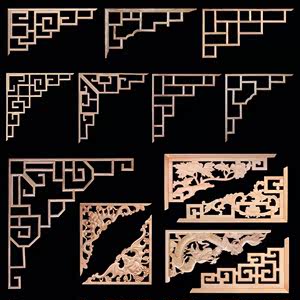 角花實木木雕中式裝飾吊頂鏤空門頭仿古門窗 span class=h>花格 /span