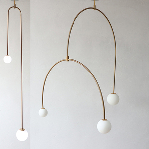 金色北欧丹麦极简鱼线吊灯客厅卧室吧台服装店橱窗展厅个性创意灯