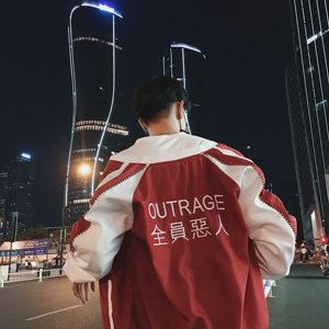 港风秋季新款全员恶人夹克男韩版bf原宿潮流帅气宽松学生 span class=