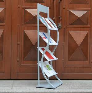 资料展示架文件学校报刊架书报杂志阅读杂志架宣传栏欧美阅览灰白