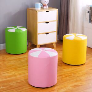 小墩子 span class=h>沙发凳 /span>穿鞋服装店坐垫房间皮墩pu皮卡通