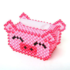 diy纸巾盒材料包手工串珠纸抽盒纸盒亚克力散