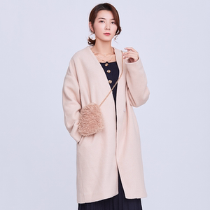 无领韩版大衣图片