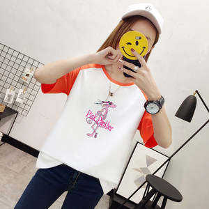 韩版夏季上衣服大款宽松短袖t恤初中学生00后