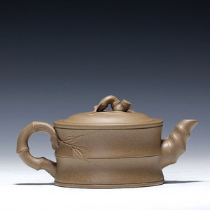 class=h>紫砂壶 /span> 戚丽云全手工精工原矿青灰泥段泥竹段壶竹节