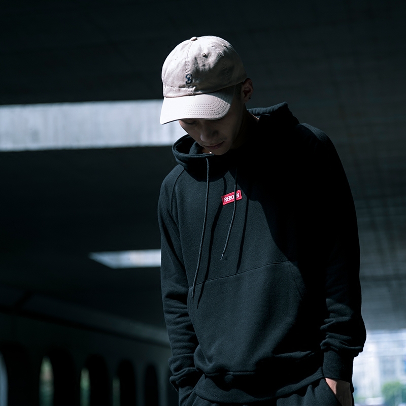 bdct 加绒加厚潮牌连帽卫衣男秋冬 冬季欧美街头带帽宽松套头帽衫