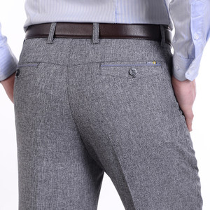 夏季薄款男装夏装2018新款修身中年男裤子40
