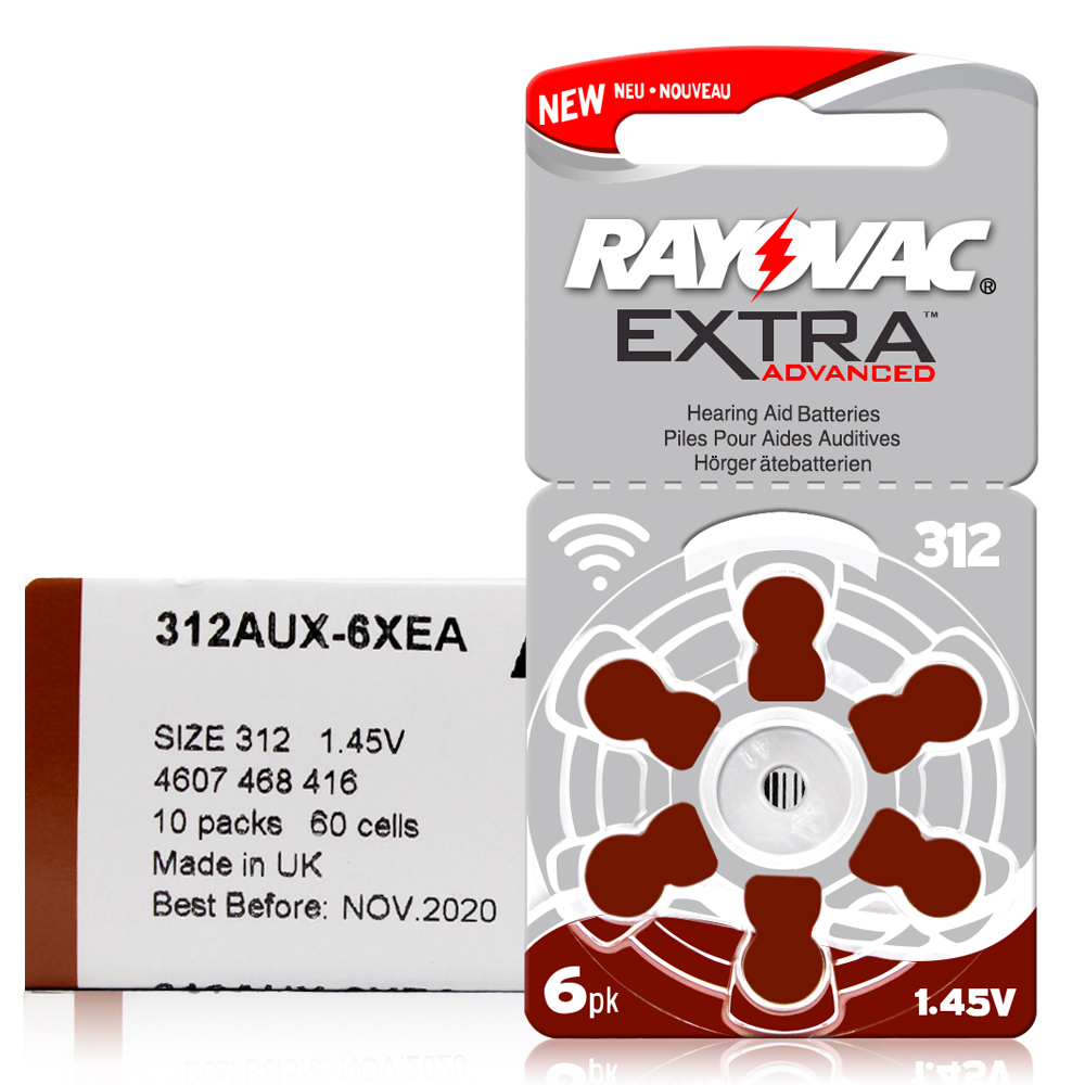 60只 雷特威a312 耳背式助听器电池312 英国进口老雷312电池 pr44