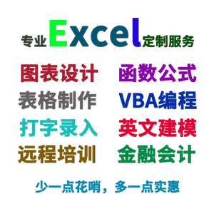 代做代写excel电子表格制作函数设计VBA数据