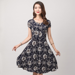 2018夏装新款中年装华哥弟情正品修身时尚淑    真丝桑蚕丝连衣裙