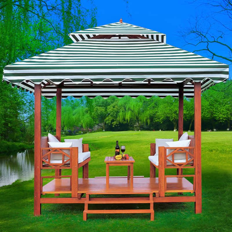 户外别墅休闲凉亭防腐地板木亭花园庭院亭露台遮阳棚室外豪华木屋