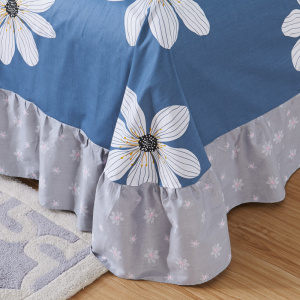 纯棉荷叶花边欧式圆角 span class=h>单件 /span> span class=h>床单 