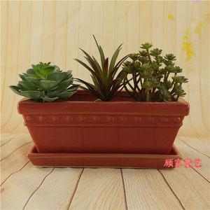 喜庆红色浮雕长方形 span class=h>陶瓷 /span>花盆多肉植物 span