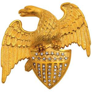 class=h>馆 /span> 美国鹰胸针胸花 镀金水晶  span class=h>徽章 